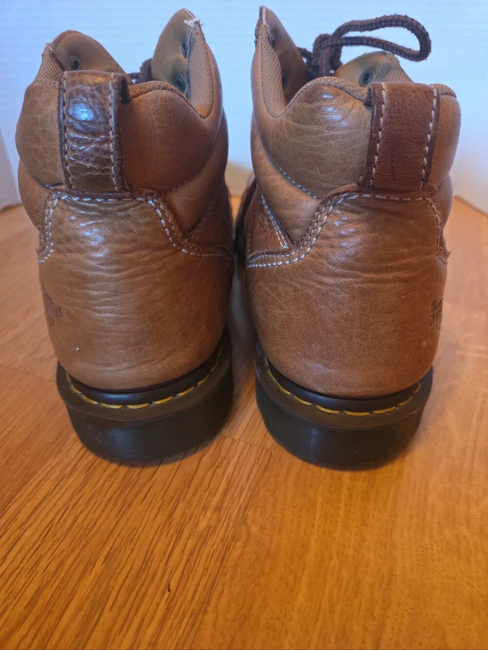 Dr Martens Men's Brown Leather Work Boots Size 12 Lace Up
